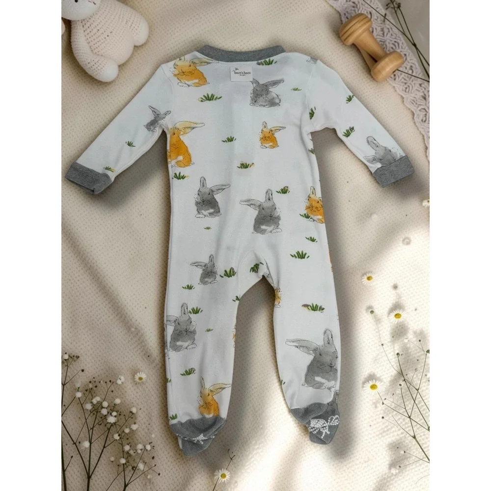 Burt's Bees Baby Bunny Rabbit Organic Cotton Footed Sleeper 3-6M